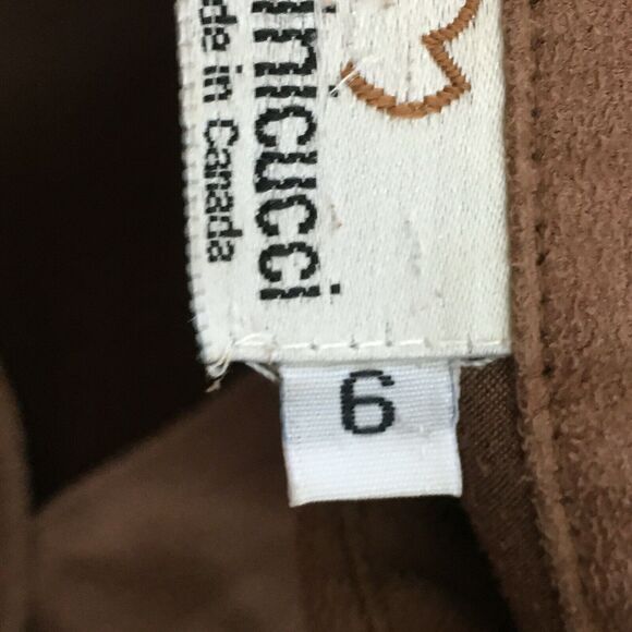 Marisa Minicucci Shirt Womens Sz 6 Brown Faux Suede Long Sleeve Button Up - Picture 6 of 8